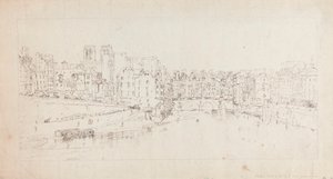 View of Pont St. Michel from Pont Neuf by Thomas Girtin