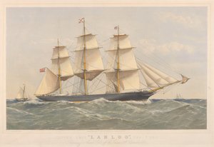 Clipper Ship Lahloo, 799 Tons, preparing to land Pilot off the Owers by Thomas Goldsworth Dutton