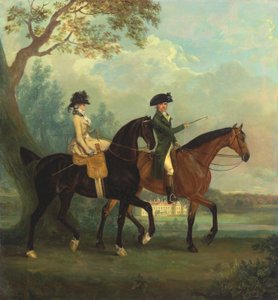 Marcia Pitt and Her Brother George Pitt, Later Second Baron Rivers, Riding in the Park at Stratfield Saye House, Hampshire by Thomas Gooch
