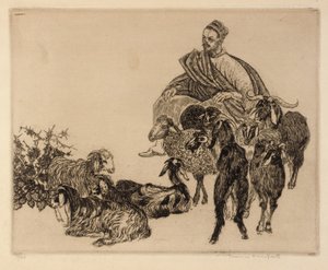 Untitled (Arab with Goats) by Thomas Handforth