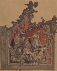 School of San Rocco, Venice: Study for curved decoration by Thomas Hartley Cromek