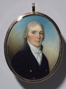 Pair of Miniatures: Portrait of a Man and Portrait of a Woman Wearing a Miniature, 1780