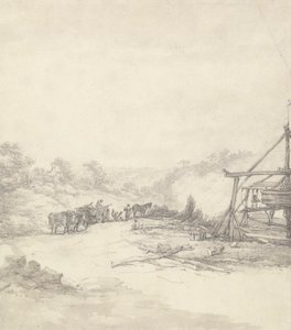 Unloading Pit Props at Coalbrookdale by Thomas Hearne