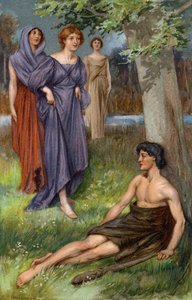 The nymphs leapt across the pool, and came to him