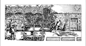 Arbour being built as a shade against the sun, from 
