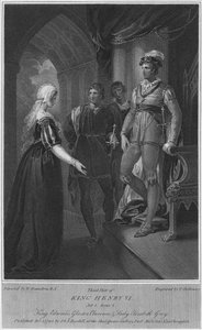 Third Part of King Henry VI. Act 3. Scene 2. King Edward, Gloucester, Clarence & Lady Elizabeth by Thomas Holloway