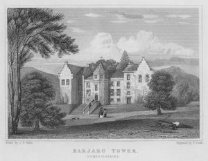 Barjarg Tower, Dumfriesshire (engraving) by Thomas Hosmer Shepherd