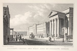 Belgrave Chapel and West Side of Belgrave Square by Thomas Hosmer Shepherd
