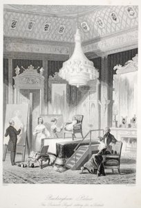 Buckingham Palace - The Princess Royal sitting for a Portrait, from London Interiors with their Costumes and Ceremonies by Thomas Hosmer Shepherd