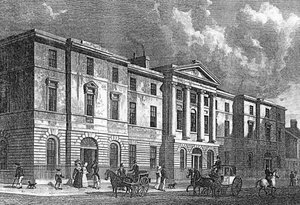 Exchange Buildings, Leith, engraved by T. Higham