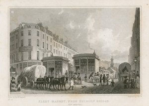 Fleet Market from Holborn Bridge by Thomas Hosmer Shepherd