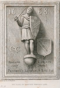 Guy, Earl of Warwick by Thomas Hosmer Shepherd