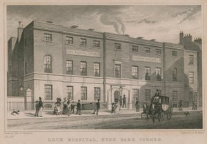 Lock Hospital, Hyde Park Corner, London by Thomas Hosmer Shepherd