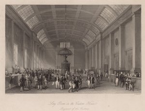 Long Room in the Custom House, London, for the paying of customs duty by Thomas Hosmer Shepherd