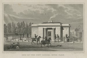 One of the new lodges, Hyde Park, London by Thomas Hosmer Shepherd