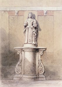 Statue of Queen Anne at the East End of Queen Square, 1851 by Thomas Hosmer Shepherd