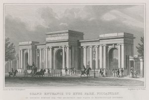 Triumphal Arch, Entrance to Hyde Park, London by Thomas Hosmer Shepherd