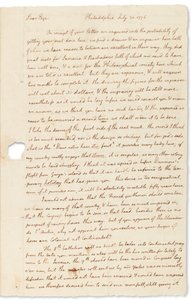 Autograph Letter to John Page, Philadelphia, 30 July 1776 by Thomas Jefferson