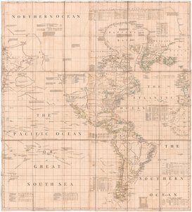 A Map of Atlantic-Pacific by Thomas Jefferys