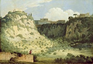 View of the Temple of Diana, Nemi, with a Shepherd in the Foreground
