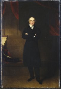 Portrait of George Canning, Full Length, Standing Wearing a Black Coat in an Interior, with His Arms Folded