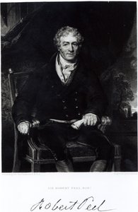 Portrait of Sir Robert Peel, engraved by H. Robinson by Thomas Lawrence