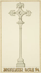 Cross on Old Tombstone in the Crypt of St John