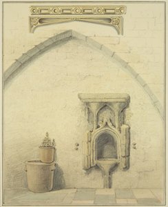 Piscina, Frieze and Spandrels in Courtyard of 131 Temple Street by Thomas Leeson the Elder Rowbotham