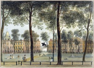 Queen Square, looking south-east by Thomas Leeson the Elder Rowbotham