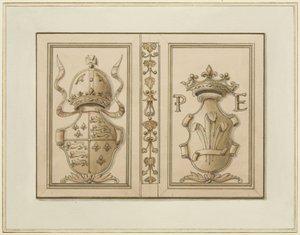 Royal coats-of-arms from 46 Baldwin Street by Thomas Leeson the Elder Rowbotham