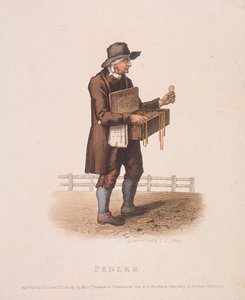 Pedlar with His Box of Wares Hung Around His Neck, 1820 by Thomas Lord Busby