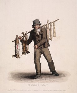 Rabbit Seller Carrying a Pole Hung with Rabbits by Thomas Lord Busby