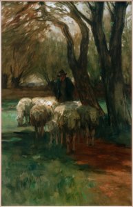 Shepherd with Flock