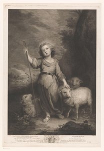 Young Shepherd with Lambs by Thomas Major