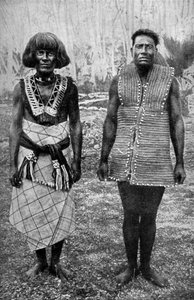The ceremonial costume of war and everyday waist-cloth, Gilbert Islands