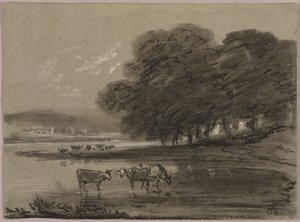 Landscape with Cows by Thomas Monro