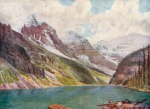 Mounts Aberdeen, Lefroy, and Victoria, on Lake Louise