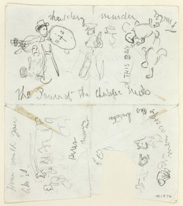 Sheet of Sketches: The Power of the Catholic Priests (recto); Sheet of Sketches (verso) by Thomas Nast
