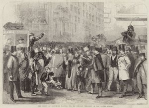 The crowd at Baltimore waiting for Mr Lincoln by Thomas Nast