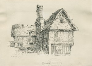 Eccleshall - Biana Hall (pen and ink drawing), 1833