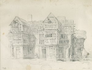 Eccleshall - Biana Hall (pencil drawing), 1835 by Thomas Peploe Wood
