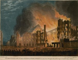 The Destruction of Both Houses of Parliament as Seen from Abingdon Street