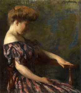 A Flowered Gown by Thomas Pollock Anshutz