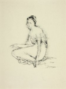Model Seated on Floor by Thomas Robert Way