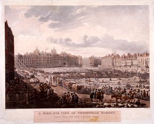 Smithfield Market, London by Thomas Rowlandson, Augustus Charles Pugin