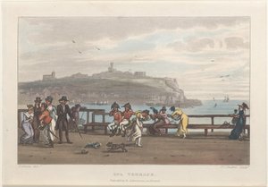Spa Terrace, from Poetical Sketches of Scarborough by Thomas Rowlandson, Joseph Constantine Stadler, J. Bluck