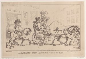 A Bankrupt Cart, or The Road to Ruin in the East!, November 5, 1799 by Thomas Rowlandson