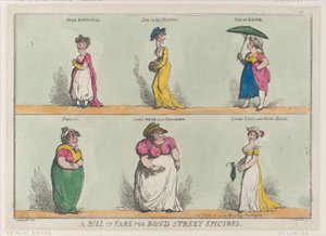 A Bill of Fare for Bond Street Epicures!! by Thomas Rowlandson