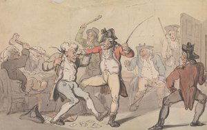 A Black Leg Detected Secreting Cards by Thomas Rowlandson