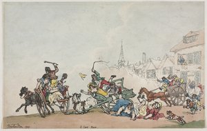 A Cart Race by Thomas Rowlandson